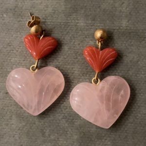 ROSE QUARTZ & CARNELIAN EARRINGS 🐚